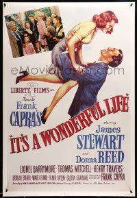 9k892 IT'S A WONDERFUL LIFE 27x40 commercial poster '96 James Stewart, Donna Reed, Barrymore, Capra!
