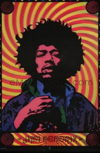9k897 JIMI HENDRIX lenticular 19x27 English commercial poster '00s psychedelic art of guitarist!