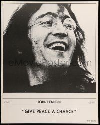 9k898 JOHN LENNON 23x29 English commercial poster '80s close-up of the legend, give peace a chance