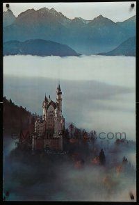 9k939 NEUSCHWANSTEIN CASTLE 24x36 Dutch commercial poster '70s image of the castle over clouds!