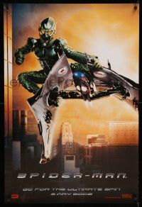 9k965 SPIDER-MAN DS 27x40 German commercial poster '02 the Green Goblin on his jet glider, Marvel!