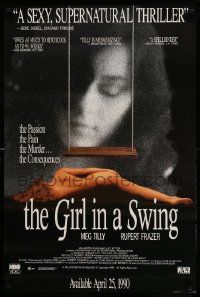 9k734 GIRL IN A SWING 26x39 video poster '89 Meg Tilly, very sexy full-length length naked woman!