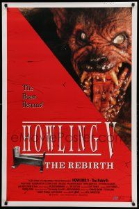 9k745 HOWLING 5 27x41 video poster '89 English horror, really grotesque image of werewolf!