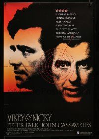 9k764 MIKEY & NICKY 20x30 video poster R85 Peter Falk, John Cassavetes, trust no one!