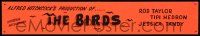 9k182 BIRDS paper banner '63 Alfred Hitchcock, 'Tipi' Hedren, Taylor, different avian art!