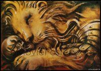 9k855 CYRK LEW-GLADIATOR Polish commercial 27x39 '80s art of lion & skull by Jerzy Czerniawski!