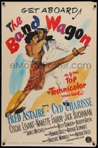 9k697 BAND WAGON 27x41 REPRO poster '80s Fred Astaire & sexy Cyd Charisse showing her legs!