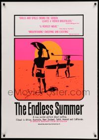 9k699 ENDLESS SUMMER 29x40 REPRO poster '90s surfing classic, John Van Hamersveld art of surfers!