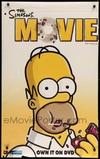 9k793 SIMPSONS MOVIE 24x39 video poster '07 classic Groening art of Homer Simpson w/donut!