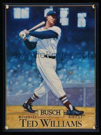 9k425 BUSCH BEER 15x20 advertising poster '88 great artwork of baseball player Ted Williams!