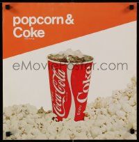 9k430 POPCORN & COKE 17x17 advertising poster 1960s cool image with popcorn!