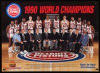 9k521 DETROIT PISTONS 18x25 special '90 the 1990 World Champions, basketball!