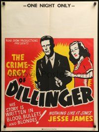 9k525 DILLINGER 21x28 special R40s bullets & blondes, one night only, Central Show printing!