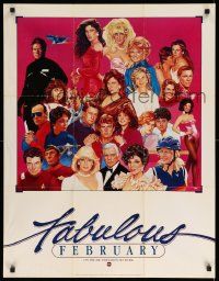 9k259 FABULOUS FEBRUARY tv poster '85 ABC, Dynasty, Star Trek, artwork by Georges Gaaot!