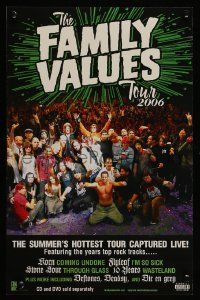 9k391 FAMILY VALUES TOUR 2-sided 11x17 music poster '06 Flyleaf, Korn, Stone Sour, 10 Years, more!