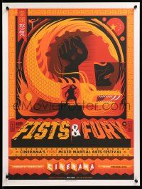 9k240 FISTS & FURY signed #96/150 18x24 film festival poster '15 by artist Invisible Creature!