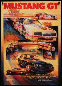 9k436 FORD 23x31 advertising poster '90s great art of the Mustang GT!