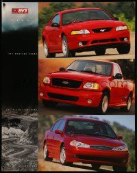 9k435 FORD 22x28 advertising poster '99 great images of red SVT Mustang Cobra & more!