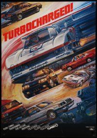 9k442 FORD 28x40 advertising poster '80s great art of different models, turbocharged!
