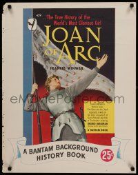 9k162 JOAN OF ARC 22x28 special '48 Ingrid Bergman in armor with flag, promoting book & movie!