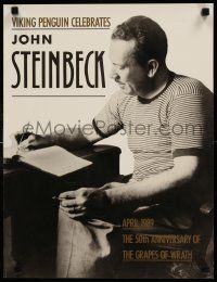 9k579 JOHN STEINBECK 16x21 special '89 cool portrait for 50th anniversary of The Grapes of Wrath!