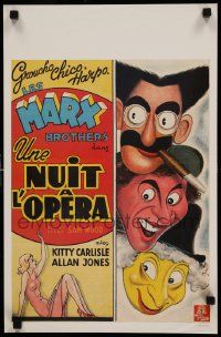 9k693 NIGHT AT THE OPERA 14x21 Belgian REPRO poster '90s Groucho, Chico , Harpo Marx, Carlisle!