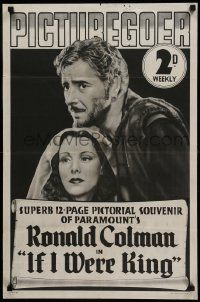 9k161 PICTUREGOER 20x30 English special '39 wonderful close of up Ronald Colman and Francis Dee!