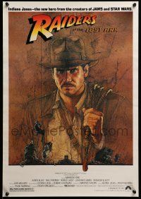9k676 RAIDERS OF THE LOST ARK mini poster '81 art of adventurer Harrison Ford by Richard Amsel!