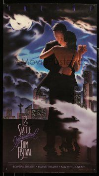 9k249 SEATTLE INTERNATIONAL FILM FESTIVAL 20x36 film festival poster '87 Stephen Peringer!