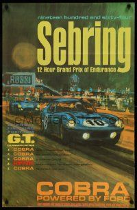 9k634 SEBRING 22x34 special victory poster '64 Bartell art, 12 Hour Grand Prix of Endurance!