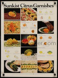 9k468 SUNKIST CITRUS GARNISHES 18x24 advertising poster '85 amazing things you can do with a lemon