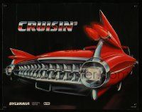 9k470 SYLVANIA 18x23 advertising poster '80s wonderful art of the backend of a really cool car!