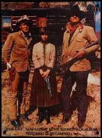 9k413 TRUE GRIT 21x28 music poster '69 John Wayne as Rooster Cogburn, Kim Darby, Glen Campbell!