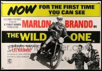 9k703 WILD ONE 27x39 REPRO poster '80s Marlon Brando on motorcycle, different!
