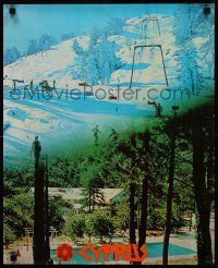 9k286 CYPRUS 19x24 travel poster '70s great images of skiing and cool resort!
