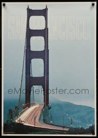 9k303 SAN FRANCISCO 21x30 travel poster '70s great image of the Golden Gate Bridge!