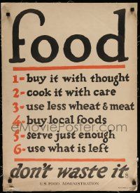 9k121 FOOD DON'T WASTE IT 21x29 WWI war poster 1917 art and design by Frederic G. Cooper!