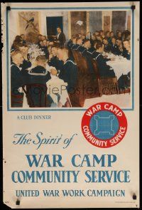 9k133 UNITED WAR WORK CAMPAIGN 20x30 WWI war poster 1918 the spirit of war camp community service!
