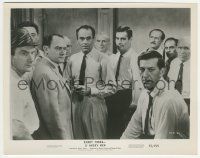 9m041 12 ANGRY MEN 8x10.25 still '57 at climax, Henry Fonda & ten jurors stare at lone hold out!