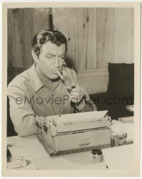 9m074 ALL THE BROTHERS WERE VALIANT 8x10 still '53 Robert Taylor lighting cigarette by typewriter!