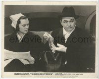 9m077 AMAZING DR. CLITTERHOUSE 8x10 still '38 Gale Page stares at Edward G. Robinson's jewelry!