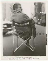 9m141 BREAKFAST AT TIFFANY'S candid 8x10.25 still '61 director Blake Edwards in his personal chair!