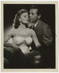 9m210 CRY DANGER 8x10 still '51 romantic close up of Dick Powell & sexiest Rhonda Fleming!