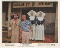 9m011 DONOVAN'S REEF color 8x10 still '63 two nuns look at bandaged John Wayne & Lee Marvin!