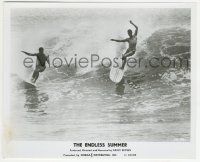 9m262 ENDLESS SUMMER 8.25x10 still '67 Mike Hynson & Robert August riding a wave on surfboards!