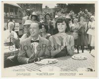 9m305 GHOST & MR. CHICKEN 8x10 still '66 Don Knotts & pretty Joan Staley applauding at picnic!