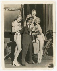 9m423 JIMMY DURANTE 8x10.25 still '34 arriving by train in Hollywood with sexy MGM party girls!