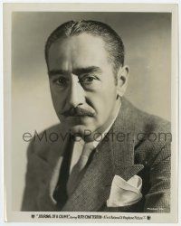 9m433 JOURNAL OF A CRIME 8x10 still '34 great head & shoulders portrait of Adolphe Menjou!