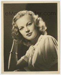9m439 JUNE HAVER deluxe 8x10 still '40s great portrait of the pretty star over black background!