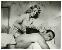 9m747 THUNDERBALL 8x10 still '65 Sean Connery as James Bond gets a rubdown from sexy Molly Peters!